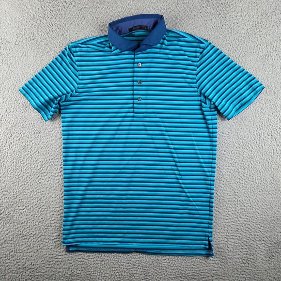 Greyson Other - Greyson Polo Shirt Mens Small Blue Striped Logo Stretch Golf Short Sleeve